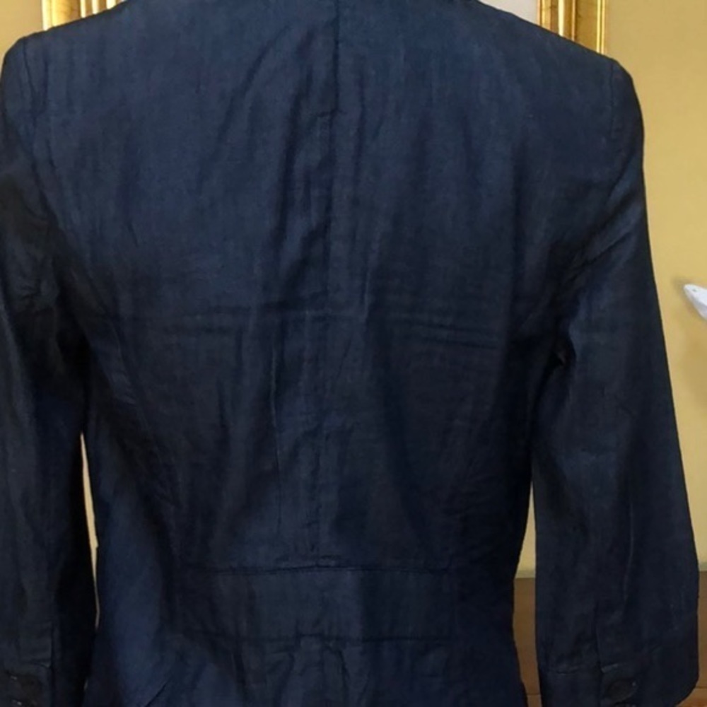Kate Hill Women’s Light Weight Cotton Blue Denim Cropped Blazer/Jacket Size 10P - Picture 8 of 16